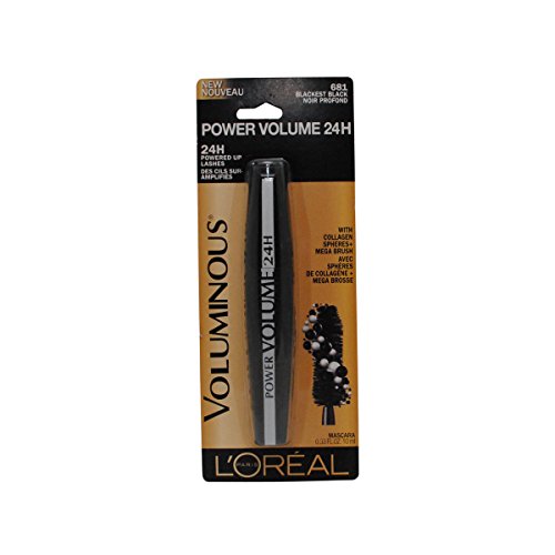L'Oreal Paris Voluminous Power Volume 24H Mascara, 681 Blackest Black, 0.33 Fluid ounce
