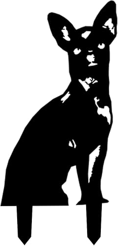 Silueta de perro de metal  Estatua de Chihuahua memorable decoración de jardín  Estacas para perros para patio al aire libre, patio, césped, idea de