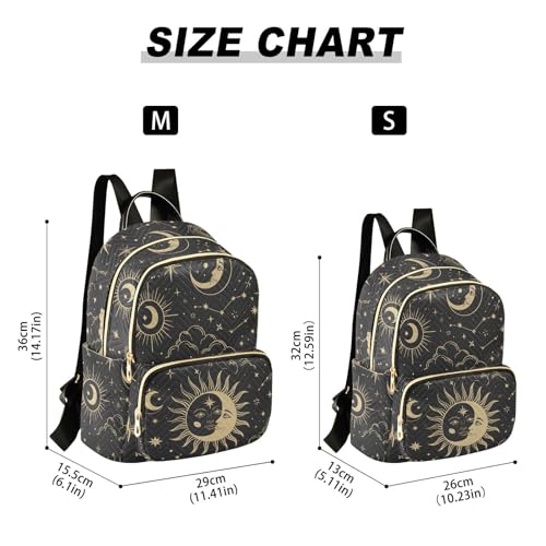 Image of ALAZA Sun Moon Stars Constellations Witchery Small Backpack Purse for Women Travel Bag Fashion Daypack Back Pack Shoulder Bag