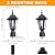LIT-PaTH 16 Inch Outdoor Lamp Post Light Fixture, Exterior Pole Lantern with Clear Glass, Hardwired Aluminum Post Lighting for Driveway Garden Yard, Matte Black, 1-Pack