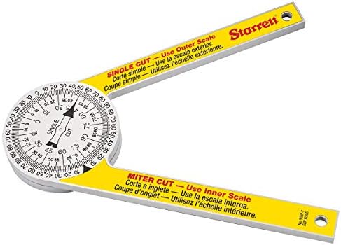 Starrett ProSite Miter Protractor Angle Finder with Two Laser Engraved Scales - Ideal for Carpenters, Plumbers, and DIY Home Improvement - 7" Narrow Plastic - 505P-7