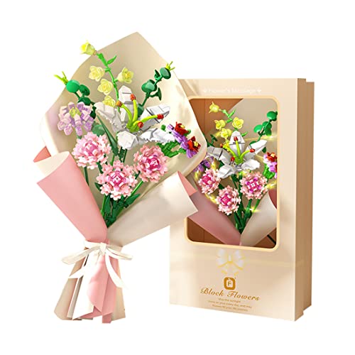 DDTT Blumenstrauß Bausteine, 514 Teile Nelke Blumen Künstliche Botanik Kollektion Blumen Geschenk für Erwachsene Kinder Klemmbausteine Kompatibel mit Lego 10280 Cover