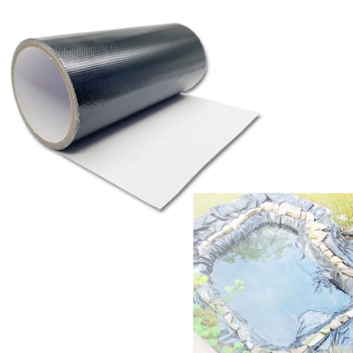 YIYIREA 7.5 x 118 Inches Pond Liner Repair Tape Self-Adhesive Liner Repair Patch Kit Pond Liner Seam for HDPE/EPDM Garden Pond Patch Cover Repair