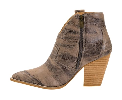 Corkys Footwear Hey Girl Womens Bar Hoppin 3.5-Inch Stacked Heel Booties, With Corkys Soft EVA insoles, An Inside zip For Easy On And Off, and Two Pull On Loops