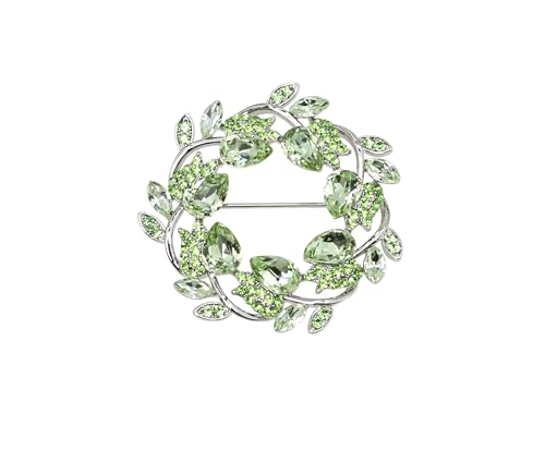 Image of Faship Gorgeous Rhinestone Crystal Floral Wreath Brooch Pin