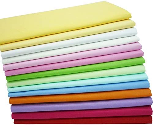 15.7"x19.7" 14pcs Twill Solid Cotton Fabric for Sewing,Fat Quarters Fabric Bundles Quilting Supplies