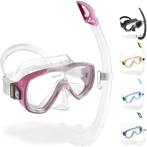 Cressi Onda Combo - Conjunto Máscara Onda y Tubo México, Transparente/RosaTalla Única, Adulto Unisex