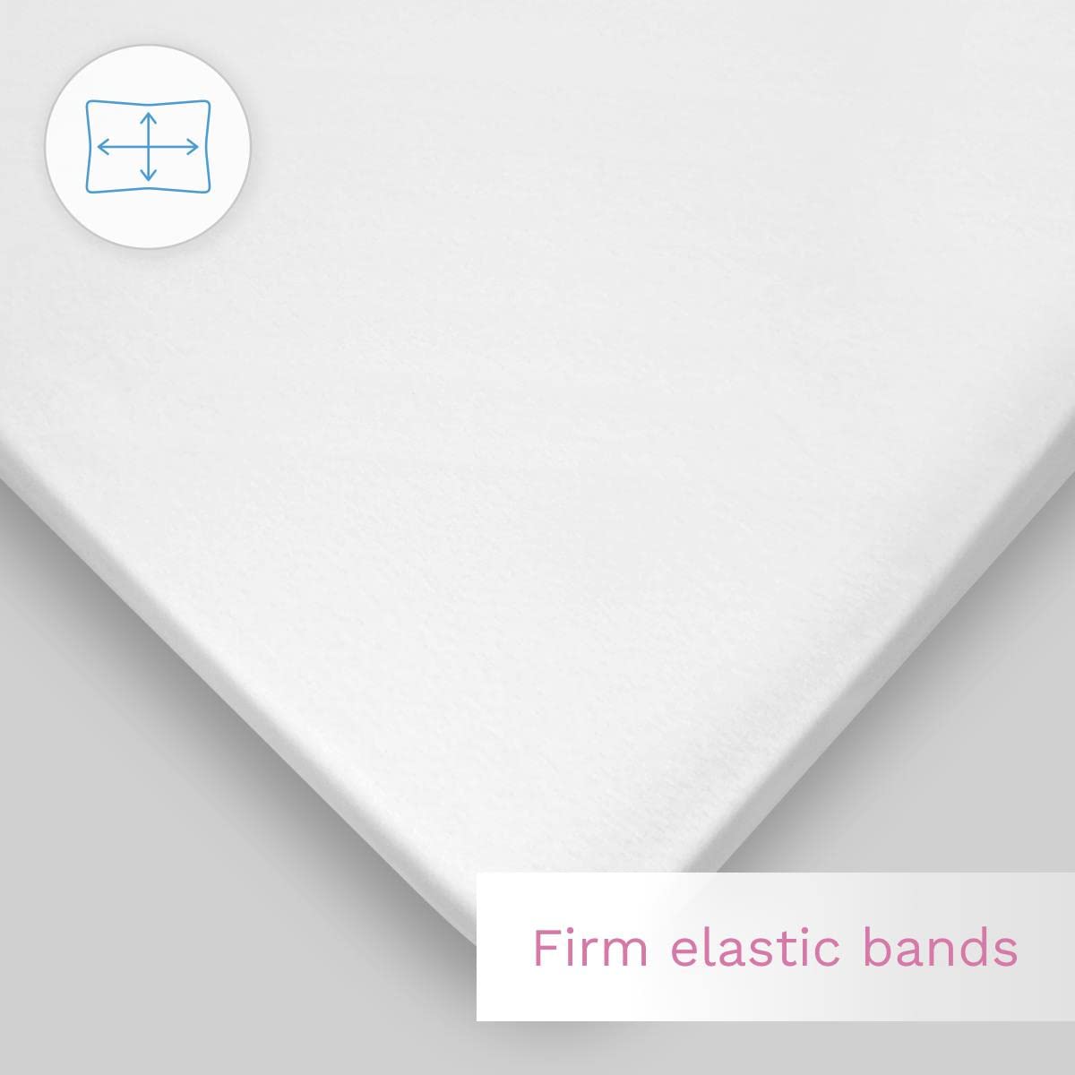 Sábana Ajustable 100% algodón para bebés se Adapta a la Cama de 90 x 50 cm (Blanco)
