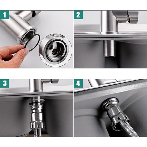 Robinet de lavabo mitigeur eau chaude froide en acier inoxydable