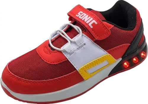 Sonic The Hedgehog Boys or Girls Trainers with Flashing Lights Red Size 3