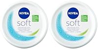 NIVEA Soft Moisturising Cream 200ml | Face and Body Lotion | With Vitamin E & Jojoba Oil | Softening and Hydrating Formula | Skin Types | Long-Lasting Moisture (Pack of 2)