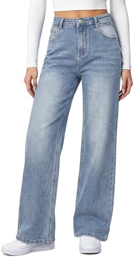 HDLTE Baggy Stretchy Jeans for Women High Waisted Trendy Wide Leg...