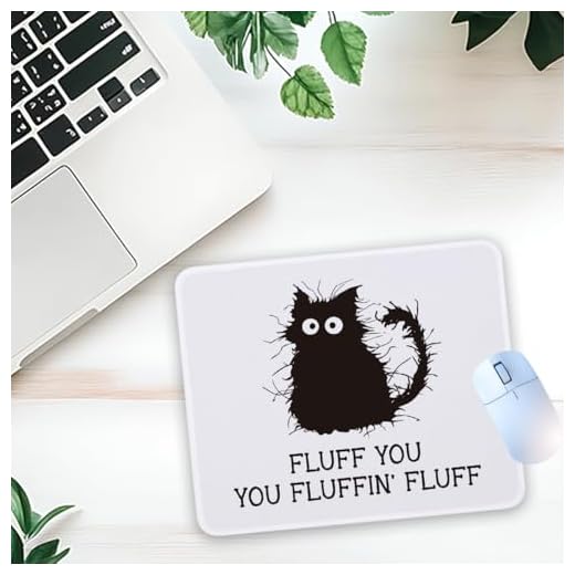 1 Pcs Cute Black Cat Non-Slip Rubber Mouse Pad Home Office Desk Work Wireless Mouse Gifts for Friend Supervisor Boss HR Coworker