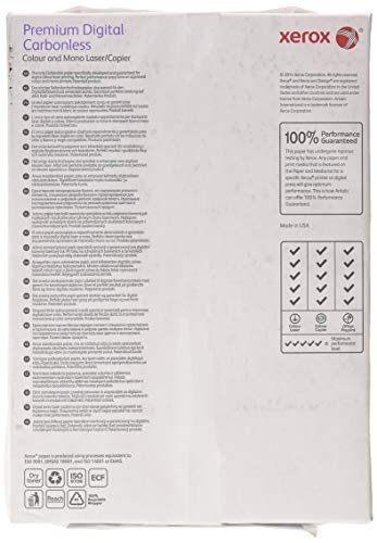Xerox 003R99108 Premium Digital Selbstdurchschreibepapier, 3 fach-Satz, vorsortiert Pack mit 501 Blatt, weiß/gelb/rosa