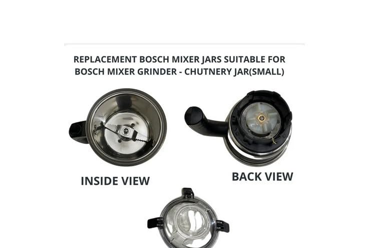 Image of Stainless Steel Chutney Jar (400ml) - Replacement Small Jar Compatible with Bosch Mixer Grinder | Durable & Efficient Jar for Grinding and Mixing