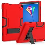 HminSen Case for Walmart ONN 10.1 Inch Gen 3 2022 Tablet(Model:100071485),Kids Friendly Heavy Duty Shockproof Hybrid Rugged Cover with Built-in Kickstand for Onn 10.1 Inch 3nd Gen 2022 (Black+Red)