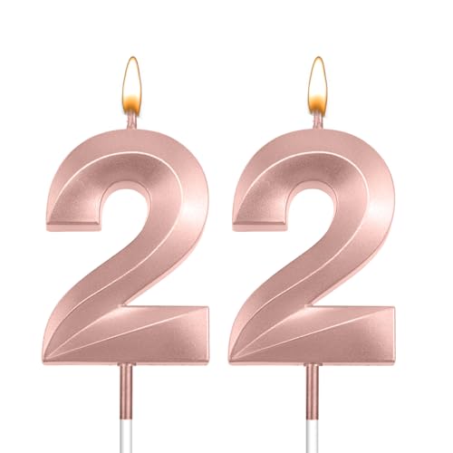 Candle 22 Rose Gold Birthday Candle