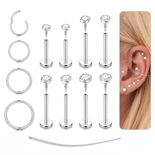 MILACOLATO Piercing Tragus Acero Quirurgico Pendientes Hipoalergenicos Helix Piercing Plata Oro CZ Cartílago Tragus Labret Piercings Nariz Mujer Labio Conch Pendientes Piercings 6/8/10/12mm-C | Ya disponible en tu tienda friki favorita! En mundofriki.es! MILACOLATO Piercing Tragus Acero Quirurgico Pendientes Hipoalergenicos Helix Piercing Plata Oro CZ Cartílago Tragus Labret Piercings Nariz Mujer Labio Conch Pendientes Piercings 6/8/10/12mm-C | Ya disponible en tu tienda friki favorita! En mundofriki.es!