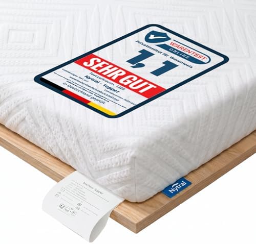 Nytral Matratzen Topper 160x200cm H3/H4, 7,5 cm Matratzentopper 160x200 mit Gel-Viscoschaum & Komfortschaum, 2-in-1 Härtegrad, 7-Zonen Topper für Boxspringbett, Schlafsofa & Wohnwa