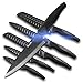 Wanbasion 6 Pieces Matte Black Titanium Plated Knife Set Stainless Steel Forged Kitchen Knife Set Sharp Professional Knife Set with Sheath, Scratch Resistant And Rust Proof, For Chef Cooking Paring Cutting Slicing