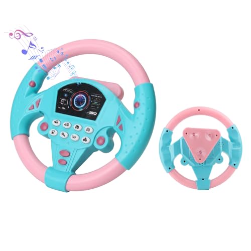 HAINLOGWANG Lenkrad Kinder Spielzeug Kinder Lenkrad für Auto Interaktives Lenkrad Lernspielzeug mit Lichtern und Geräuschen Lenkrad Spielzeug Simulation im Auto für Rollenspiele und Geschenk
