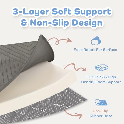 Image of Baby Play Mat for Floor 1.3 inch Thick Foam Padded Area Rug 79x158 (Dark Grey) | Ultra Soft Kids Rug for Living Room Bedroom, Non-Slip Nursery Crawling Mat for Toddlers