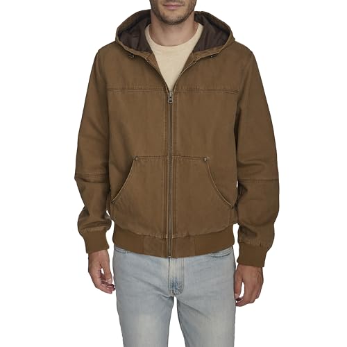 Image of Levi's Men's Workwear Cotton Canvas Hooded Bomber Jacket