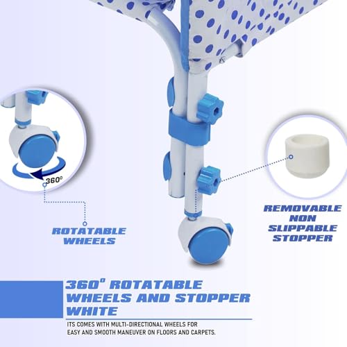Image of PANDAORIGINALS Jumbo Baby Cradle|Soft Cushion Baby Jhula /Paalna Cute cot with Mosquito Net for 0-9 Months Boys and Girls Super Strong Soft Cushion and Swing Lock Function (Luxury Blue)