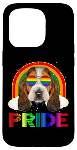 Basset Hound Dog LGBT Rainbow Gay Lesbian Funny LGBTQ Pride Coque pour iPhone 15 Pro