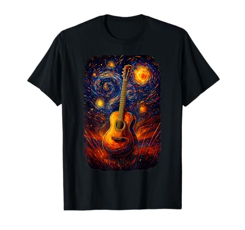 Starry Guitar Galaxy Guitarist Rock Concert Festival Guitare T-Shirt