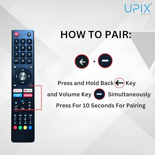 Image of Upix Compatible BPL Smart Android 4k LCD /LED TV Remote No. 1167 | with Voice | Exactly Same Remote Will Only Work | Pairing is Required