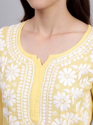 Image of Seva Chikan Hand Embroidered Lucknowi Chikankari Modal Kurta and Palazzo Set SCL8023