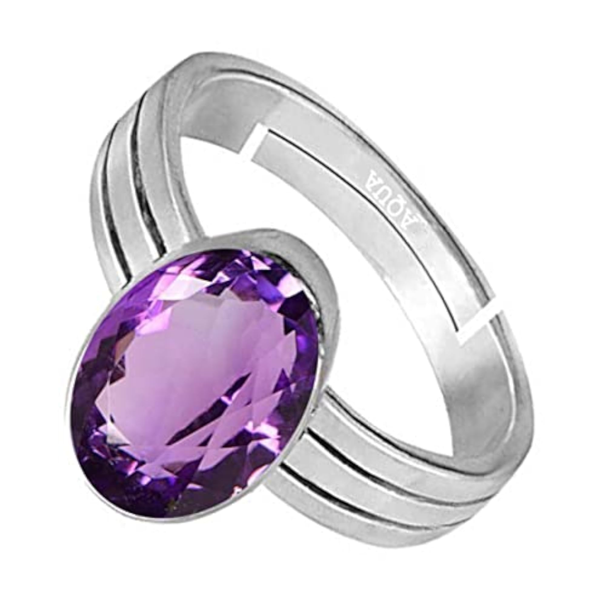 Women's Amethyst 925 Sterling Silver Adjustable Ring, Astrological Gemstone