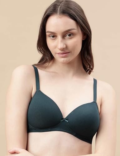 Image of Marks and Spencer Womens Cotton Mix Plain Sweetheart Neck Bra T33 3208K 32 DD Dark Bottle