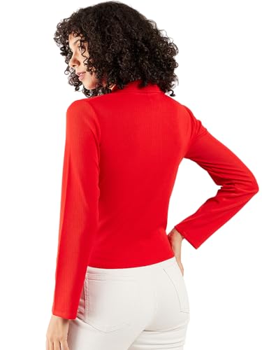 Image of Athena Lifestyle Green Regular Sleeves Solid Casual Top