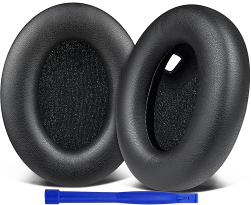SOULWIT Replacement Earpads for Sony WH-1000XM4 (WH1000XM4) Headphones, Ear Pads Cushions with Noise Isolation Foam, Added Thickness, Without Affecting Sensor - Black