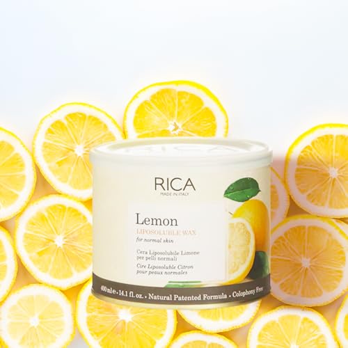 Image of Rica Lemon Liposoluble Painless Hair Removal Wax For Men & Women| Quick & Easy Tan Removal Waxing for Normal Skin| 800 ml, Pack of 1