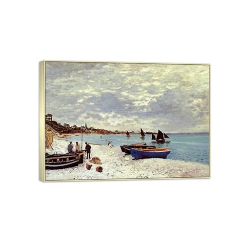 Affiche Claude Monet Plage : Créez une Ambiance Marine et Apaisante dans Votre Salon de 55x40cm