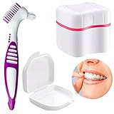 【FILTRACIÓN Y SECADO】El estuche grande para dentaduras postizas limpia las dentaduras postizas y permite separarlas de la solución de limpieza y secarlas,mientras que el estuche más pequeño con orificios de ventilación mantiene las dentaduras postizas secas y evita el crecimiento de bacterias y las lleva consigo.