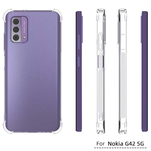 Image of for Nokia G42 Case,Nokia G42 Phone Case Clear Transparent Reinforced Corners TPU Shock-Absorption Flexible Cell Phone Cover for Nokia G42 - Transparent