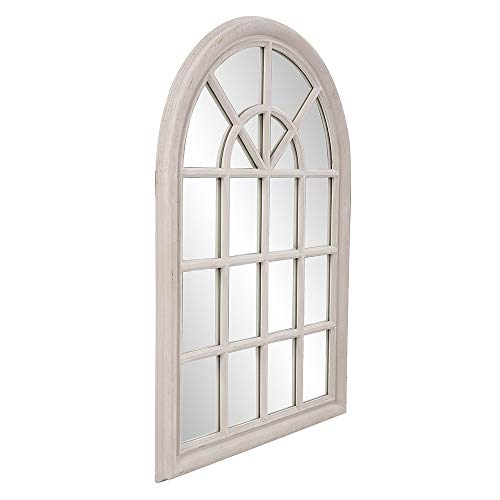 Howard Elliott Fenetre Windowpane Style Accent Wall Mirror, 29 X 41-Inch, Distressed Taupe Lacquer #TOP1