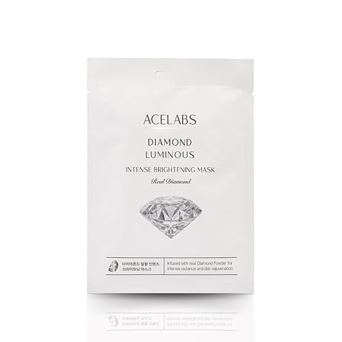 Diamond Luminous - Paquete de 10 mascarillas iluminadoras intensas  Máscara de belleza de colágeno antiarrugas  Infundido con diamante real  Hojas