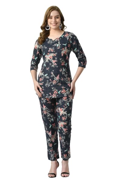 Image of Amazon Brand -Bhumante Women's Deluxe Shirts and Shorts Top Nightwear Set - Effortless Elegance and Supreme Comfort for a Dreamy Night's Rest