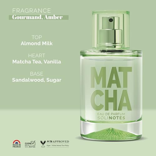 Image of Solinotes Matcha Eau de Parfum, Vanilla & Almond, Long-Lasting, 1.7 Fl Oz