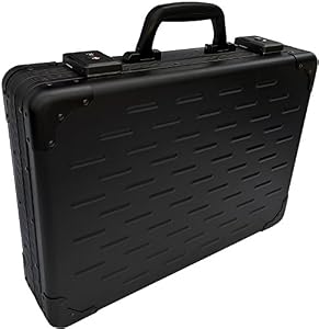 ESSENTIAL PRODUCTS UltraArmor Solid Aluminium Große Executive Laptop-Aktentasche Aktenkoffer Kohlenschwarz mit Laptop-Fach, TSA-zugelassenen Schlüsselschlössern