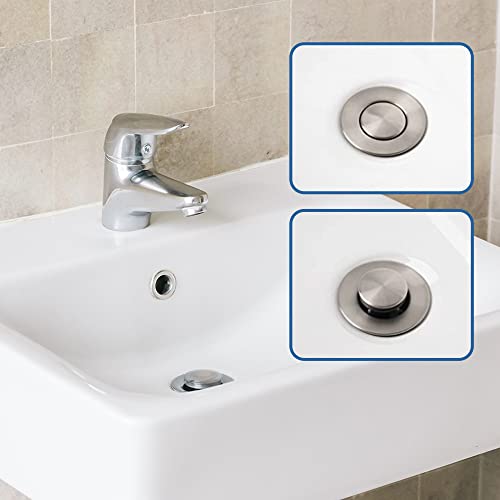 Chacharm Bathroom Sink Drain Stopper With Lift Rod, Overflow And Pop-Up Rod, Lavatory Pop Up Drain Assembly, Polish Chrome #TOP4