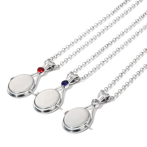 Meerjungfrau Medaillon Halskette Silber Edelstahl H2O Medaillon Meerjungfrauen Anhänger Schmuck Halsketten 3pcs Set Geschenk Für Frauen Mädchen
