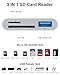 SD Card Reader for iPhone 17/Air/16e/16 Pro Max/16 Pro/16 Plus/16/15pro Max/15Plus/15Pro/15, USB C Memory Card Reader 3-in-1 Type C TF MicroSD Card Reader Dongle Adapter for iPad Pro Computer Camera