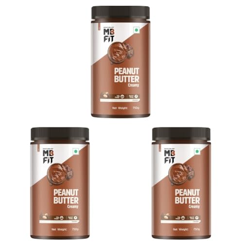 Image of MuscleBlaze Fit Chocolate Peanut Butter (Creamy, 750g) | High Protein | No Trans Fat, Energy Booster (Pack of 3)