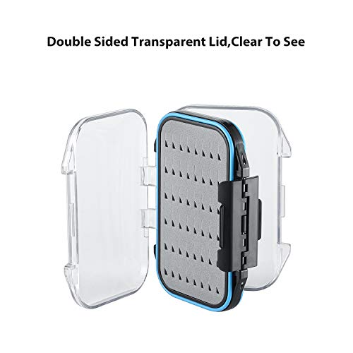 Image of Magreel Fly Fishing Box Two-Sided Waterproof Lightweight Fly Box Easy Grip Transparent Lid Fly Fishing Lures Box Multiple Sizes